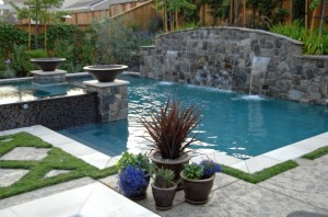 modern partial rectangle pool